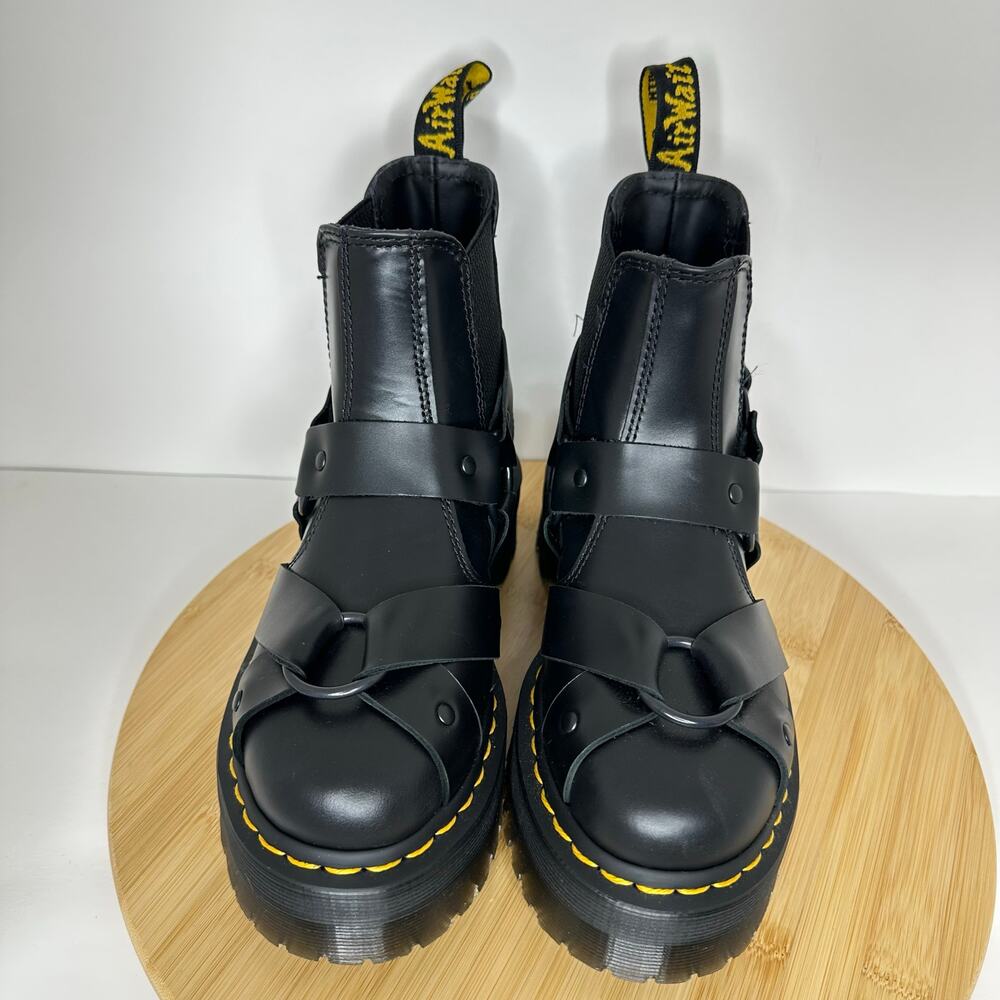 Dr. Martens 2976 Quad Harness Satin Gloss Leather Chlesea Boot Womens Size 5 NEW - Picture 3 of 8